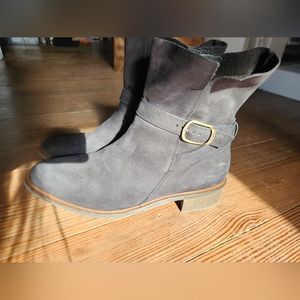 NEW Paul Green Denver Black Suede Booties Biker Buckle Strap Sz 6.5 UK / 9 US